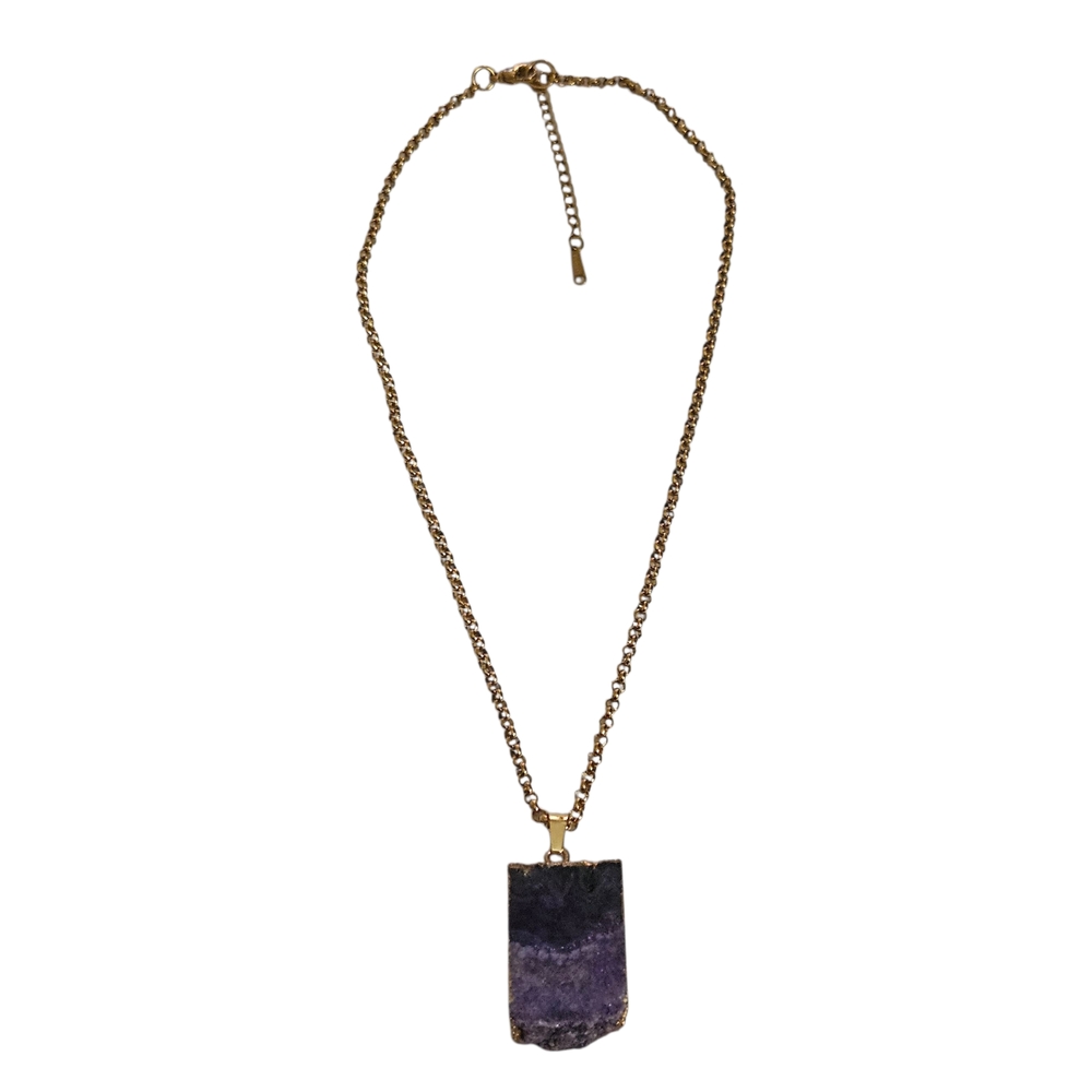 NWT - Amethyst And Gold Pendant Necklace - Picture 1 of 10